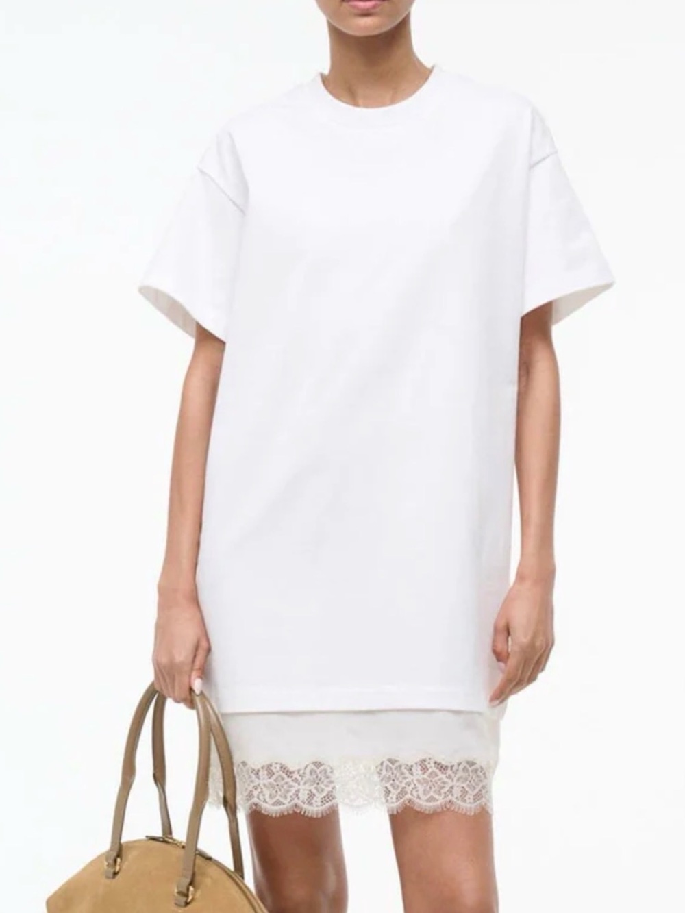 STAUD Grier Dress- Lace White Mini Dress